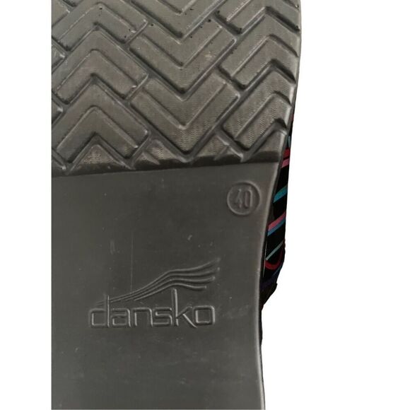 Dansko Womens Multicolor Scribble Professional Streamers Patent Clog Size 40 - Picture 3 of 10